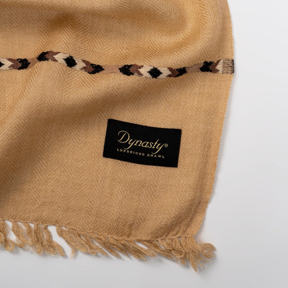 Designer Wool Shawl l Beige