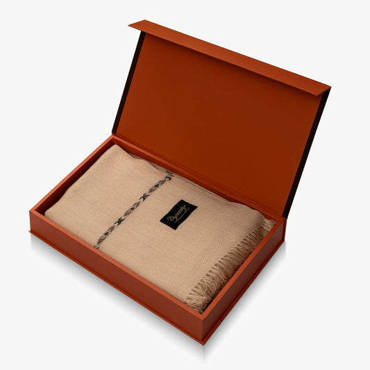 Designer Wool Shawl l Light Brown