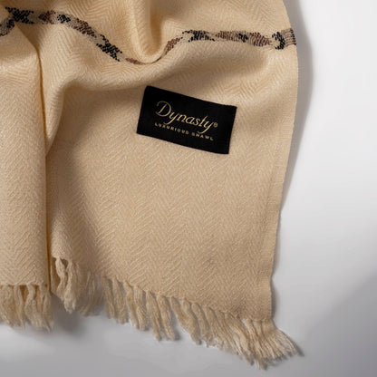 Designer Wool Shawl l Light Brown