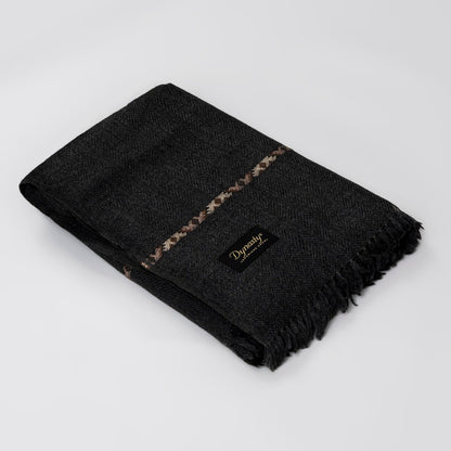 Designer Wool Shawl l Charcoal