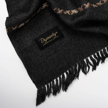 Designer Wool Shawl l Charcoal