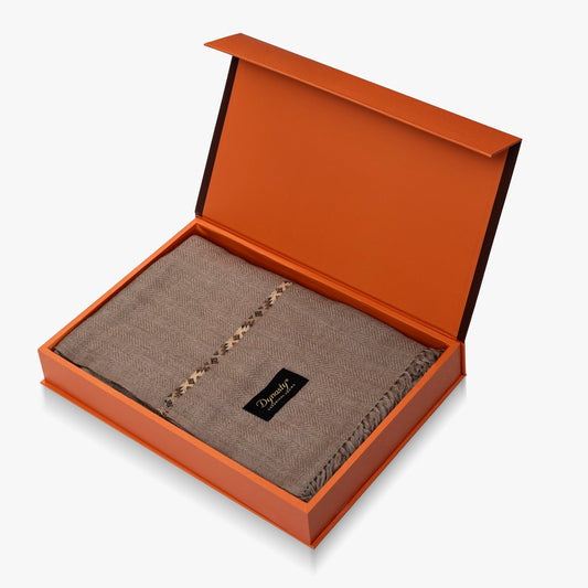 Designer Wool Shawl l Brown