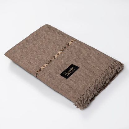 Designer Wool Shawl l Brown
