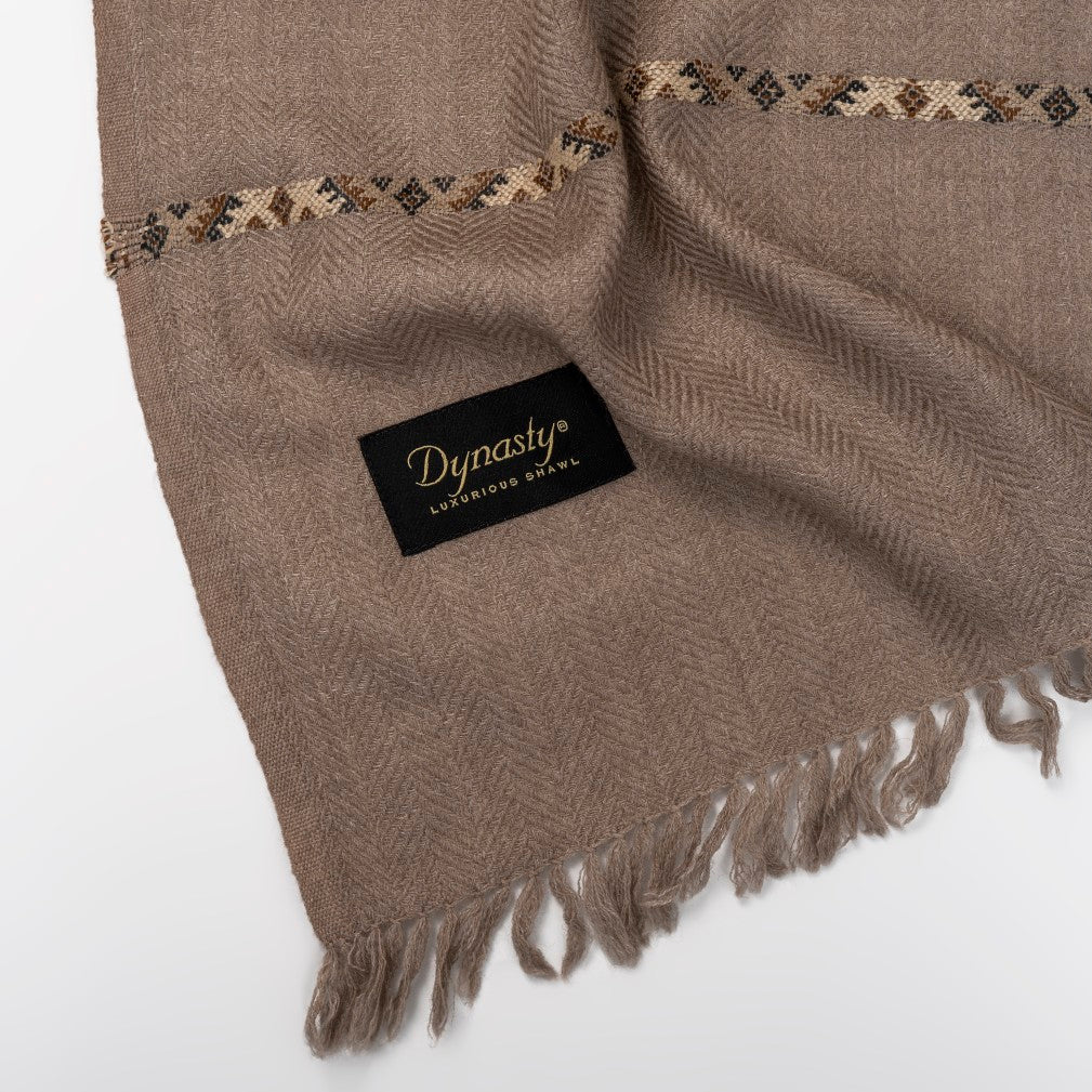 Designer Wool Shawl l Brown