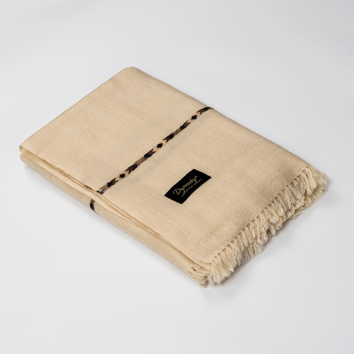Designer Wool Shawl l Light Gold