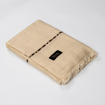 Designer Wool Shawl l Light Gold