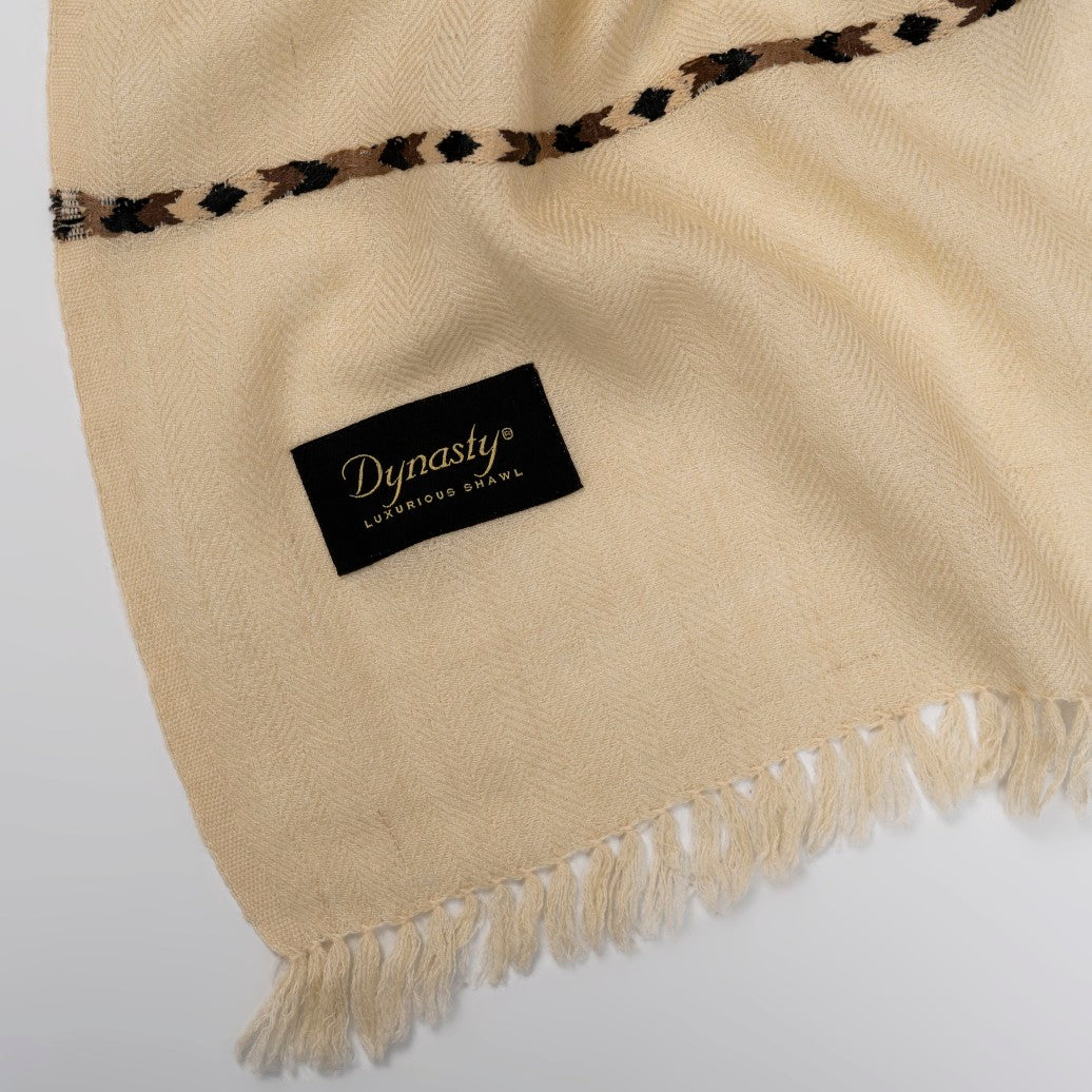 Designer Wool Shawl l Light Gold