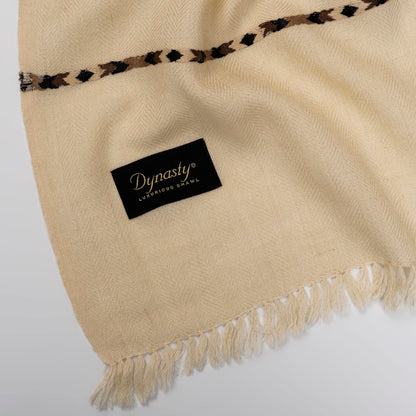 Designer Wool Shawl l Light Gold