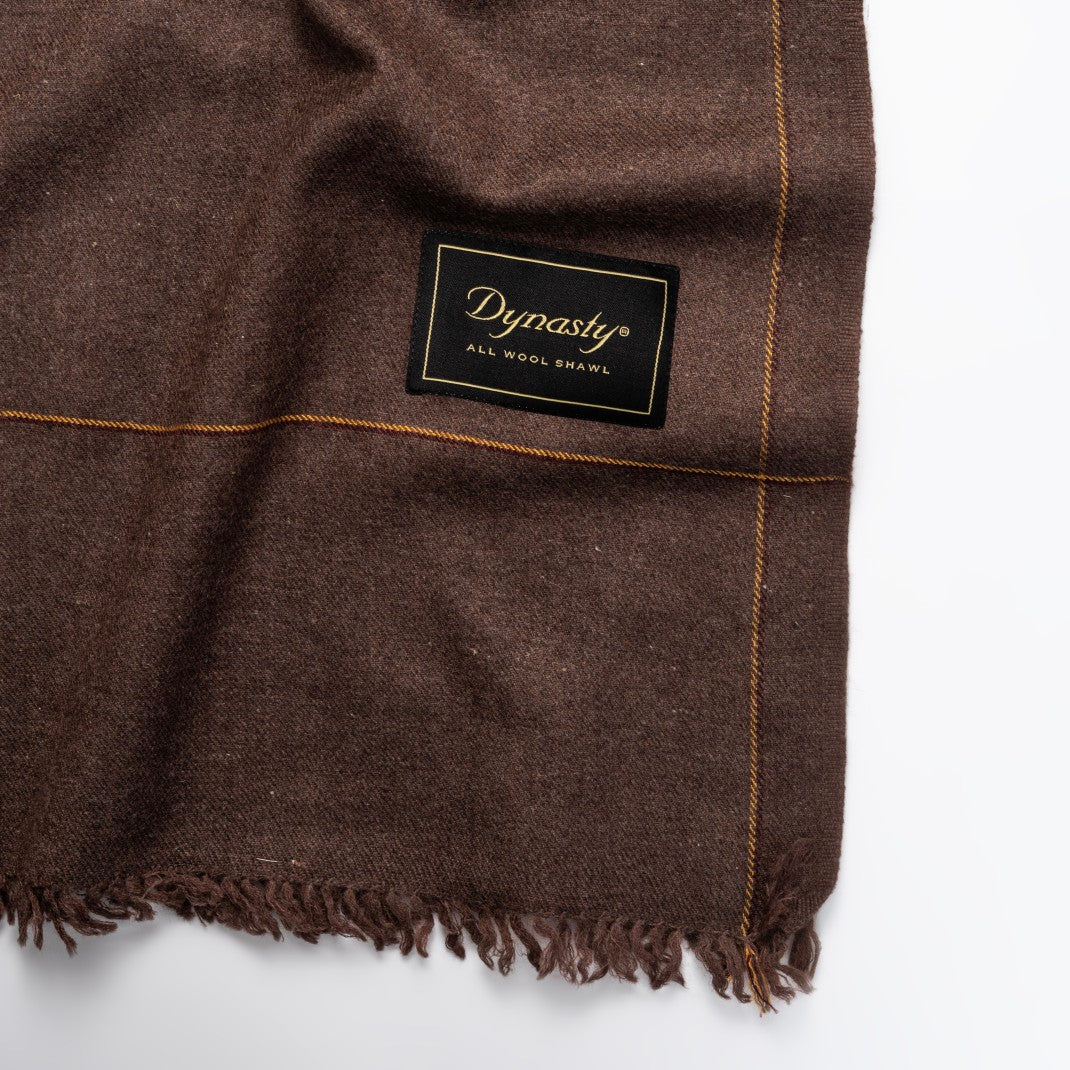 Elegant Wool Shawl l Chocolate